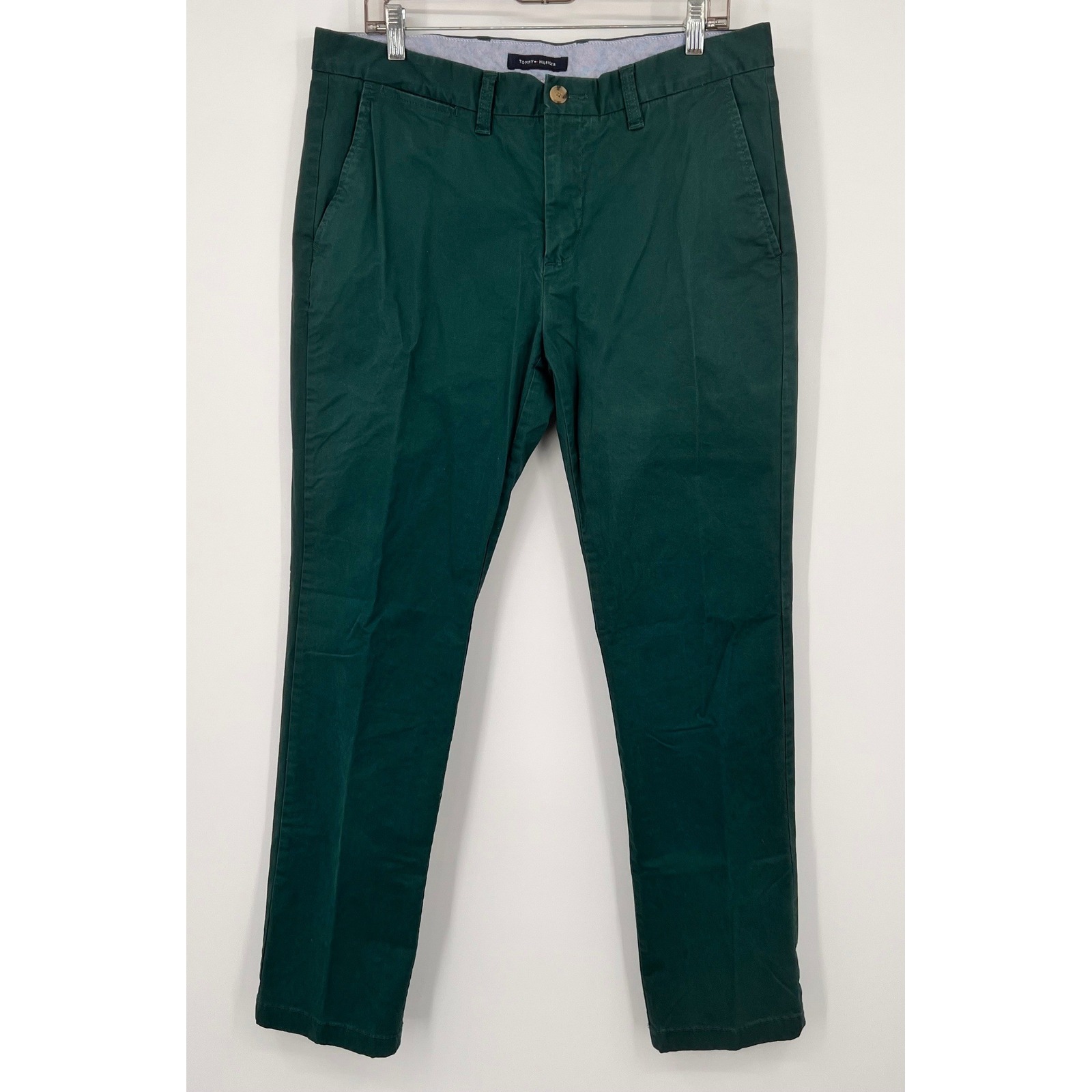 Tommy Hilfiger Mens Custom Fit Chino Pants Green Stretch 3434 78c8597 305